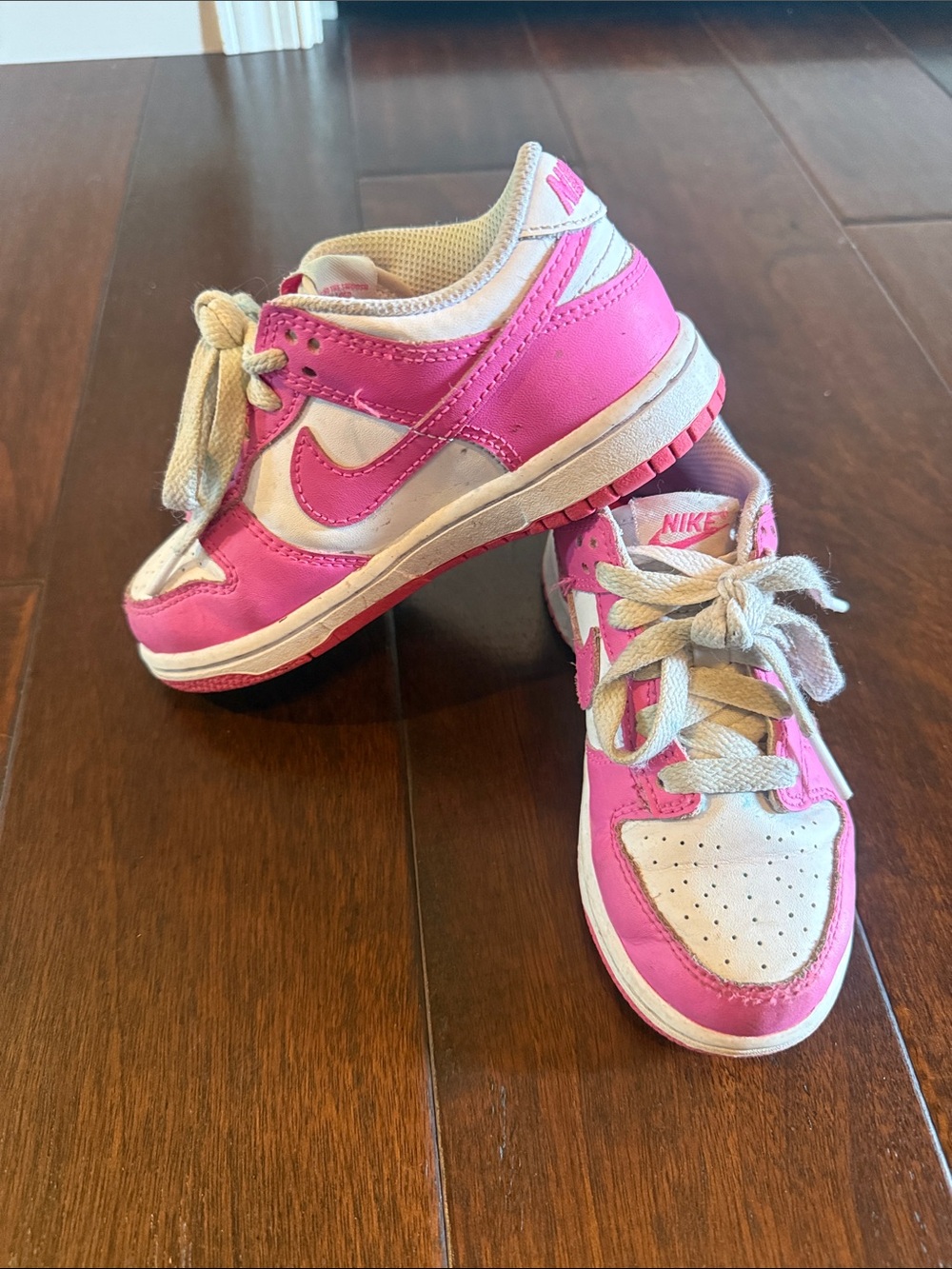 Nike Kids White and Pink Sneakers